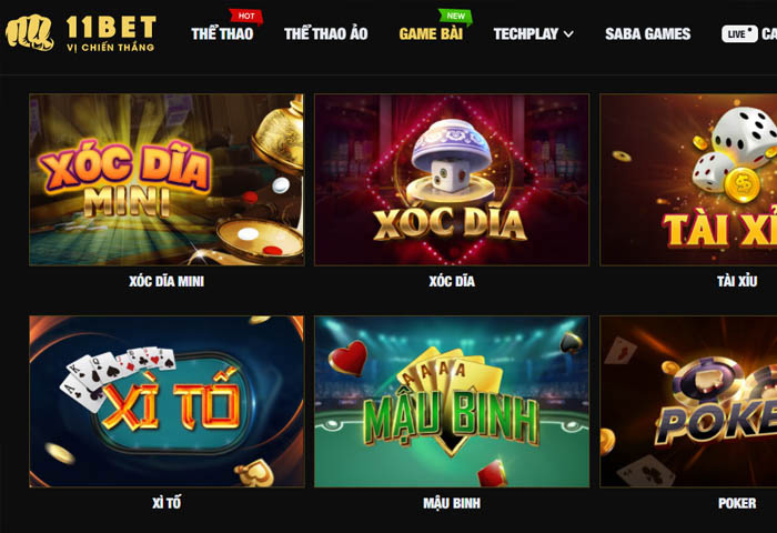 các game có tại nhà cái 11bet