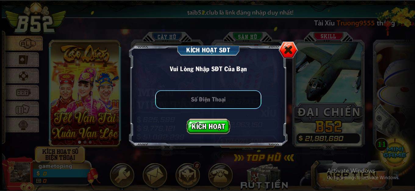 Hướng dẫn đăng ký tài khoản cổng game B52